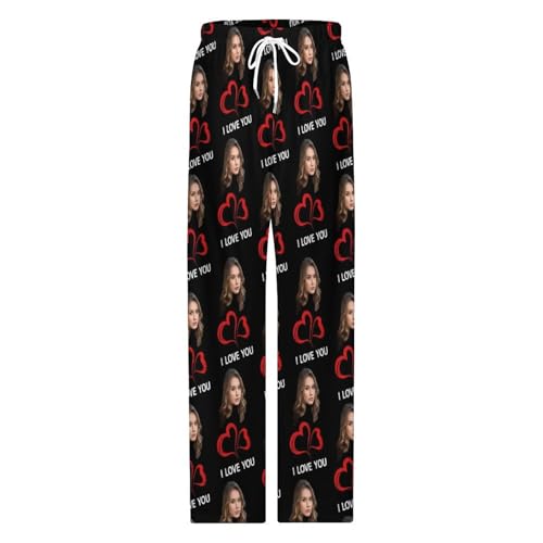 Custom Face Pajama Pants for Men Personalized Photo Pj Bottoms Sleepwear,Birthday Gifts for Boyfriend Husband4