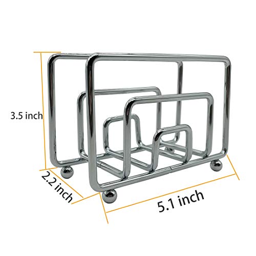 Paper Napkin Holder, Napkin Holder, Paper Napkin Holder Freestanding Tissue Dispenser for Kitchen 3.54×5.1×2.36 inches, Napkin Holder For Table (Silver) - Thumbnail 2