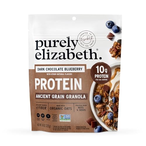 Image of Purely Elizabeth, Protein Granola, Dark Chocolate Blueberry, 8oz Bag