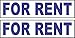 2-6x24 for Rent Real Estate Rider Sign Blue