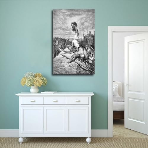 Toile David Slays Goliath Gustave Doré - Impression Fine Art de Haute Qualité - 4