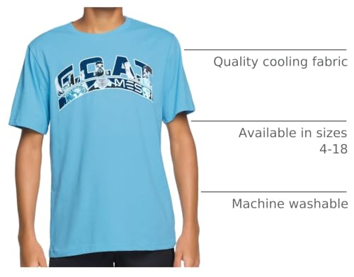 Image of Messi Boys' Lifestyle Short Sleeve T-Shirt, Slim-fit Graphic Tee, Cotton Blend Fabric