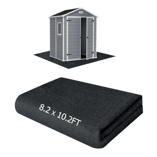 RUNZEG Outdoor Storage Shed Floor Mat, 8.2*10.2FT Waterproof