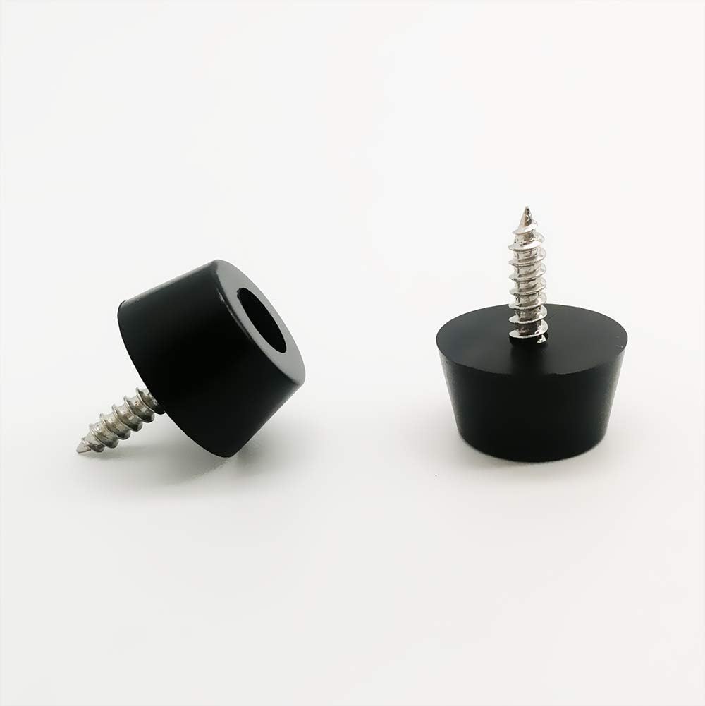 Round Rubber Feet Cutting Board Feet Non Slip Bumper with Stainless Steel Screws 0.315" H x 0.59" W - 50 Pack