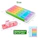 Sukuos Large Weekly Pill Organizer 7 Day (4 Times a Day), Moisture-Resistant Daily Pill Box Medicine Cases for Vitamin/Fish Oil/Supplements - Rainbow Colors
