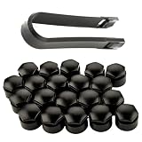 Easy Link 20x Radschraubenkappen 17 mm Schwarz Radmutternkappen Universal für Auto Anti-Diebstahl Sperrschraubenkappe Kappen Abdeckungen Abdeckkappen