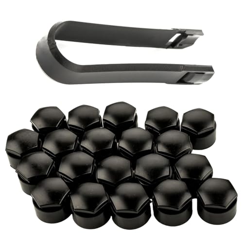 Easy Link 20x Radschraubenkappen 17 mm Schwarz Radmutternkappen Universal für Auto Anti-Diebstahl Sperrschraubenkappe Kappen Abdeckungen Abdeckkappen