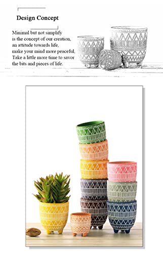 Xcnykgl 3 Pack Terracotta Planters, Modern Indoor Planter With Drainage Hole, Terra Cotta Pots For Indoor Plants, Cactus, Succulent, Bamboo(Color:blue) #TOP4