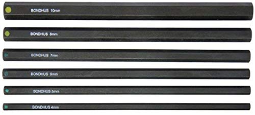 Bondhus 33646 4-10mm 6" ProHold Socket Bits w/out Sockets, Set of 6