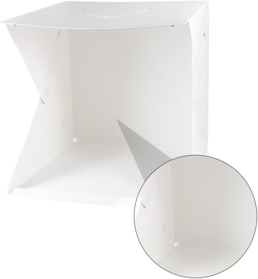 DOITOOL 40cm Mini Photo Box Photography Backdrop Tent with Adjustable LED Lighting, Portable Foldable Studio Shooting Tent Kit with 6 Colored Backgrounds for Product and Jewelry Photoshoot