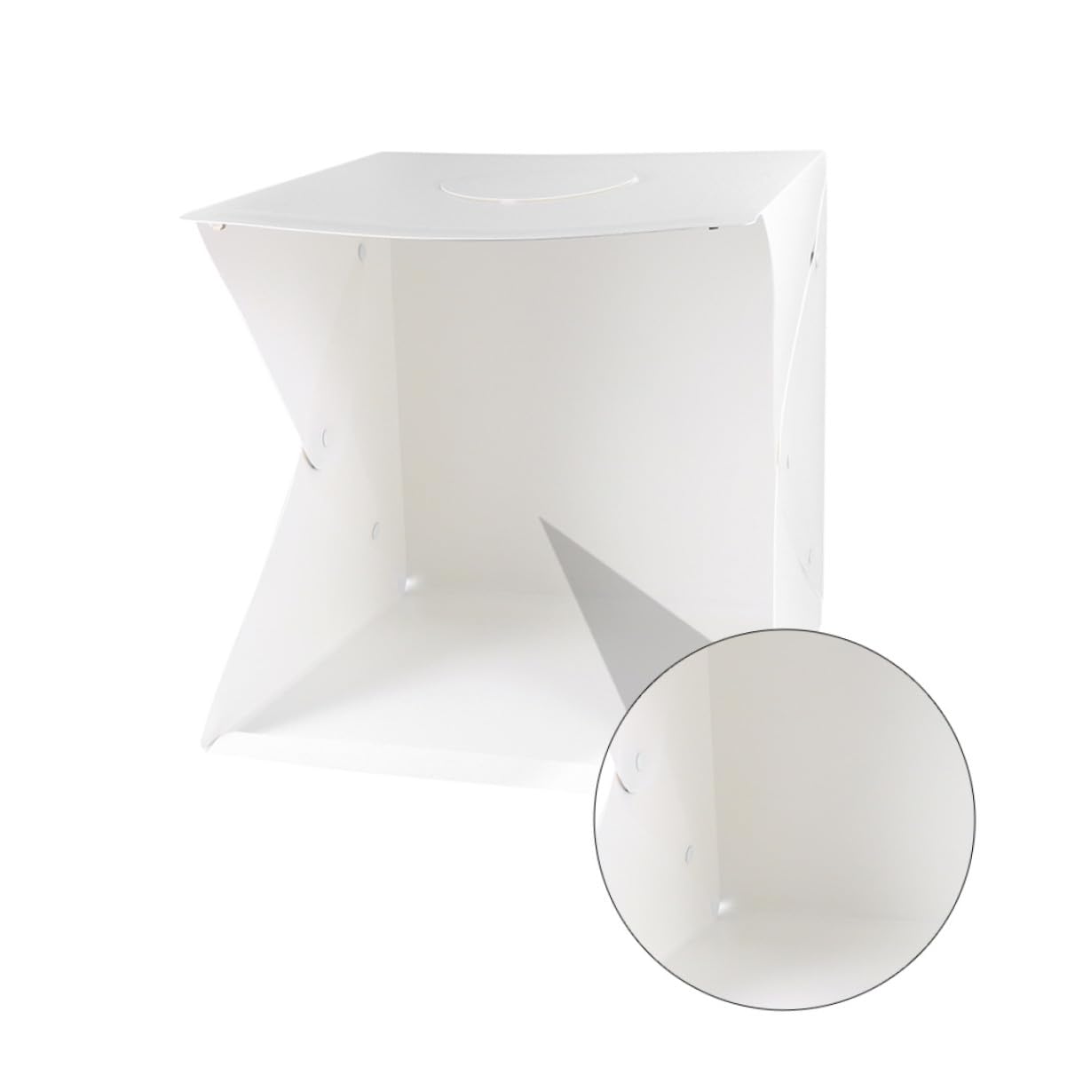 Box Fotografico Pieghevole 40cm Luce LED Regolabile | Bianco, Pvc e Poliestere, Struttura Portatile, Sfondo per Scarpe e Orologi, Kit Compatto da Studio