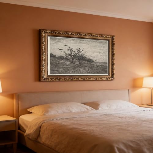 Toile premium L'Arbre aux corbeaux de 1867 Daubigny cadre suspendre