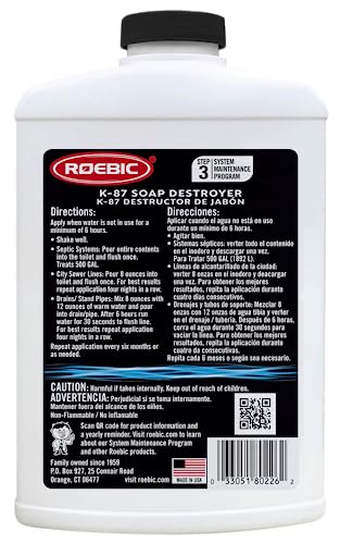 Roebic K-87 Soap Destroyer, Exclusive Bacteria Eliminates Buildup In Septic Tank Pipes, 32 Ounces #TOP2