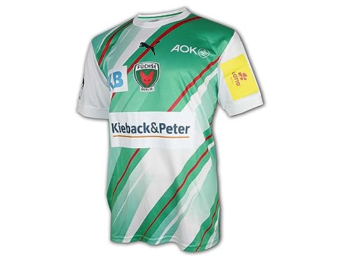 Puma Füchse Berlin Heimtrikot 23 24 grün Füchse Home Shirt Handball Jersey, Größe:XXL