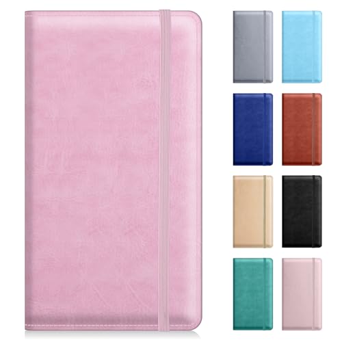 Funda para chequera de piel sintética con portabolígrafos y divisor elástico para hombres