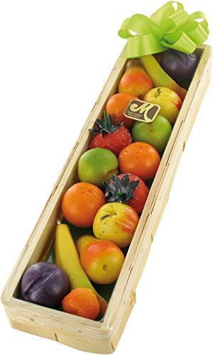 Odenwälder Marzipan Früchte Geschenkkorb in Spankistchen 225g Enthält 15g Früchte Bananen, Erdbeeren, Birnen, Orangen, Mirabellen, Äpfel, Pflaumen