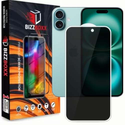 Image of Compatible with iPhone 16 Privacy Screen Protector - Anti-Spy, 9H Hardness, Scratch Resistant, Easy Install, Protects Sensitive Information - Pack of 1