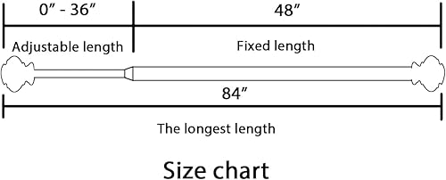 Miniatura 85 de H.VERSAILTEX - Cortinero para ventana ajustable y decorativo de 3/4 pulgadas de diámetro, para una sola ventana, con remates clásicos
