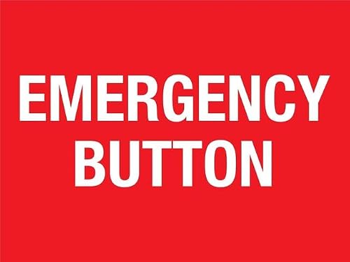 Xewazd A229 8"X12" Retro Aluminum Sign - Emergency Button | Vintage Style Wall Decor