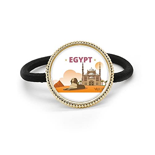 Diadema de metal plateado y goma City Pyramid Sphinx Egypt para el cabello