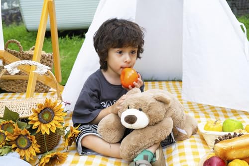 Image of Niuniu Daddy 20 inch 3.3 lb Weighted Bear Stuffed Animal for Adults Kids, Giant Large Lying Teddy Bear Plush Toy, Soft Brown Bear Body Pillow for Sleeping, Gift for Christmas Birthday Holidays
