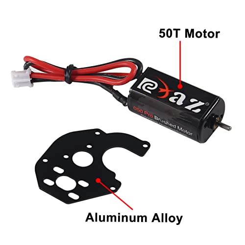 Almocn Rc Brushed Motor 050 50T Pro High Torque Motor With Motor Mount For Scx24 Gladiator Bronco C10 Jlu Deadbolt For Axial 1/24 Crawler Upgrade Parts #TOP3