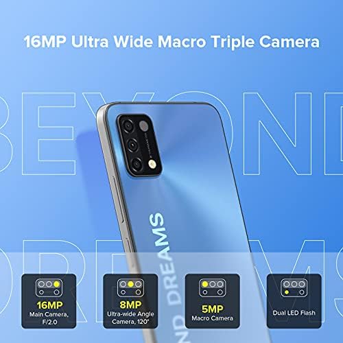 UMIDIGI A11 Mobile Phones (2023), 4+128GB/256GB Extension,Android 11 Smartphone SIM Free Unlocked,5150mAh Battery,6.52HD+Screen,16+8MP Camera 4G Dual SIM/3-Card Slots/Face ID,UK Version(Blue)