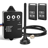 Upgraded Wireless Dump Trailer Remote Control Kit, 12V Hydraulic Pump Remote Controller Compatible with 3-Wire&4-Wire Systems, Cordless Lift Winch Tilt Power Unit Controller for Dump Trailers & Trucks