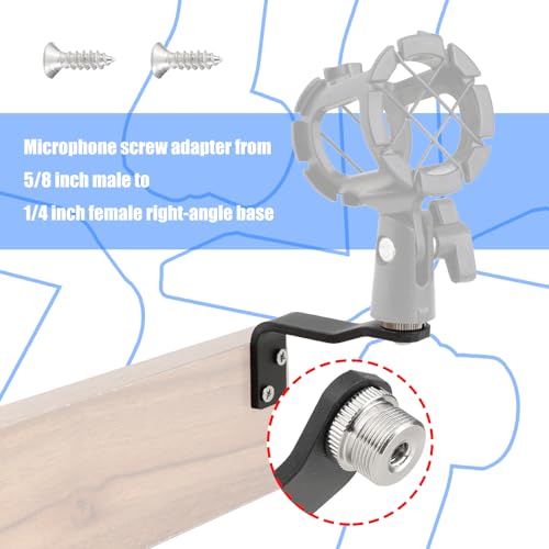 Adaptateur micro coudé 5/8 vers 1/4 pour orienter un micro au mur ou table - 5