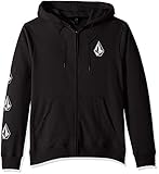 Einschubtasche vorne Volcom Herren Deadly Stone Zip Up Hooded Sweatshirt Kapuzenpulli, schwarz, Mittel