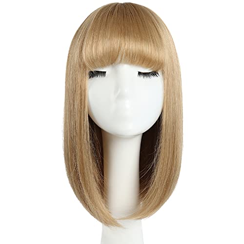 HSPJHTM Bob Wigs With Bangs 14" Ash Brown Hair Wig Daily,Halloween