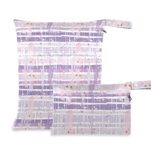 Coikll Wet Dry Bags for Cloth Diaper 2 Pack Waterproof Yoga Gym Bag for Swimsuit Wet Clothes Baby Items-?Colorful Stripes?