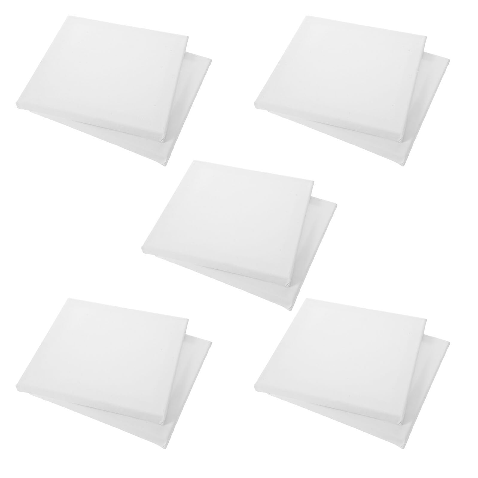 NUOBESTY Lot de 10 Toiles à Peindre 20x20 Cm en Coton 100% Naturel Châssis en Bois Robuste, Supports pour Peinture Acrylique et Huile, Petits Panneaux pour Atelier de Peinture et Création