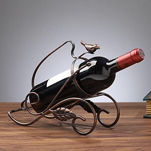 Soporte para botellas de vino metálico decorativo 25x10x25 cm miniatura 4