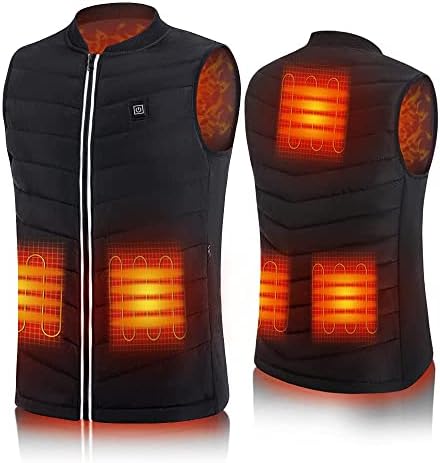 KONCL Heated Vest for Men Women with Battery Pack, USB Electric Heating Vest Rechargeable, Lightweight Warming Clothing Heated Jackets for Outdoor Skiing Hiking Fishing Hunting (X-Large)