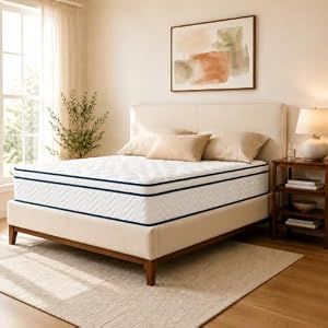 Vurawq 12 Inch Queen Size Mattress, Hybrid Mattress in a Box, Memory Foam Mattress&Pocket Springs, Medium Plush, Pressure Relief & Motion Isolation, CertiPUR US Certified — photo 6 of 6