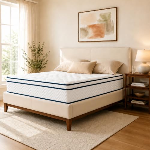 Vurawq 12 Inch King Size Mattress, Hybrid Mattress in a Box, Memory Foam Mattress&Pocket Springs, Medium Plush, Pressure Relief & Motion Isolation, CertiPUR US Certified by Vurawq - Used condition - Image 6