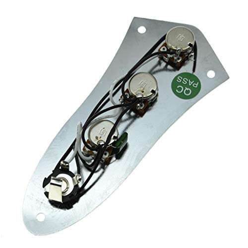 KAISH Plaque de contrôle entièrement équipée pré-câblée avec faisceau de câblage pour Fender Jazz Bass J Bass Chrome – vue 4