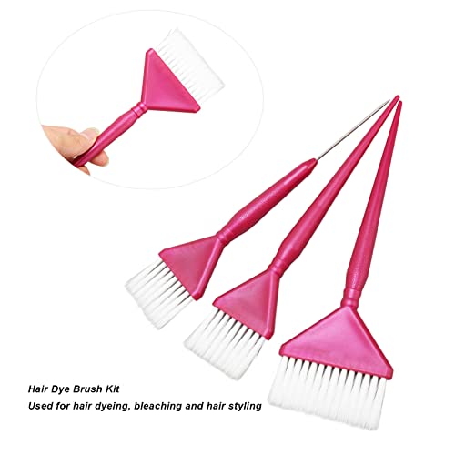 Pincéis de Coloração de Tintura de Cabelo, 3 Pçs de Pincéis de Tingimento Kit de Escova de Descolora
