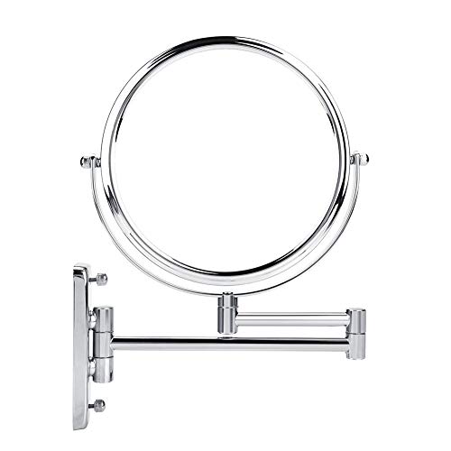 Focket Wall Mount Makeup Mirror,3x Magnification Double Sided Swivel HD Makeup Mirror for Bathroom/Home/Powder room Using(8")
