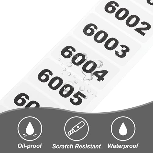 Étiquettes numérotées consécutives 6001 à 7000 uxcell imperméables - 4