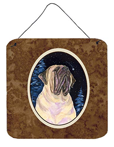Caroline's Treasures SS8448DS66 Starry Night Mastiff Wall or Door Hanging Prints Aluminum Metal Sign Kitchen Wall Bar Bathroom Plaque Home Decor, 6x6, Multicolor