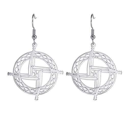 EUEAVAN St Brigids Cross Saint Bridget Necklace Traditional Irish Celtic Cross Pendant Amulet Christian Pagan Religious Jewellery Woman Man Gift (St Brigids Cross earrings silver)