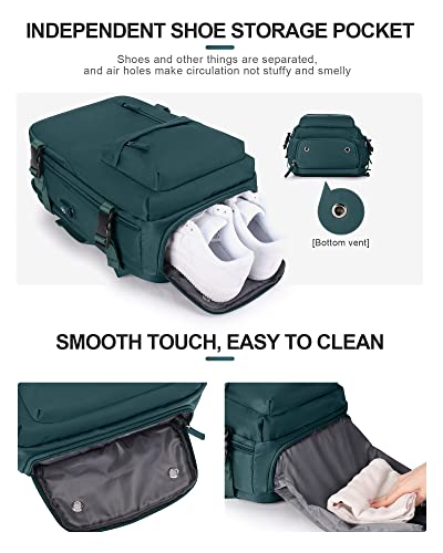 Vgcub Carry On Backpack,Large Travel Backpack For Women Men Airline Approved Gym Backpack Waterproof Business Laptop Daypack,Peacock Blue #TOP4