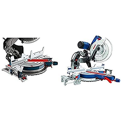 Bosch 120V 12' DB Glide Miter Saw-Blue and MS1233 Crown Stop Kit for Bosch Miter Saws, Includes Mounting Knobs and Hardware