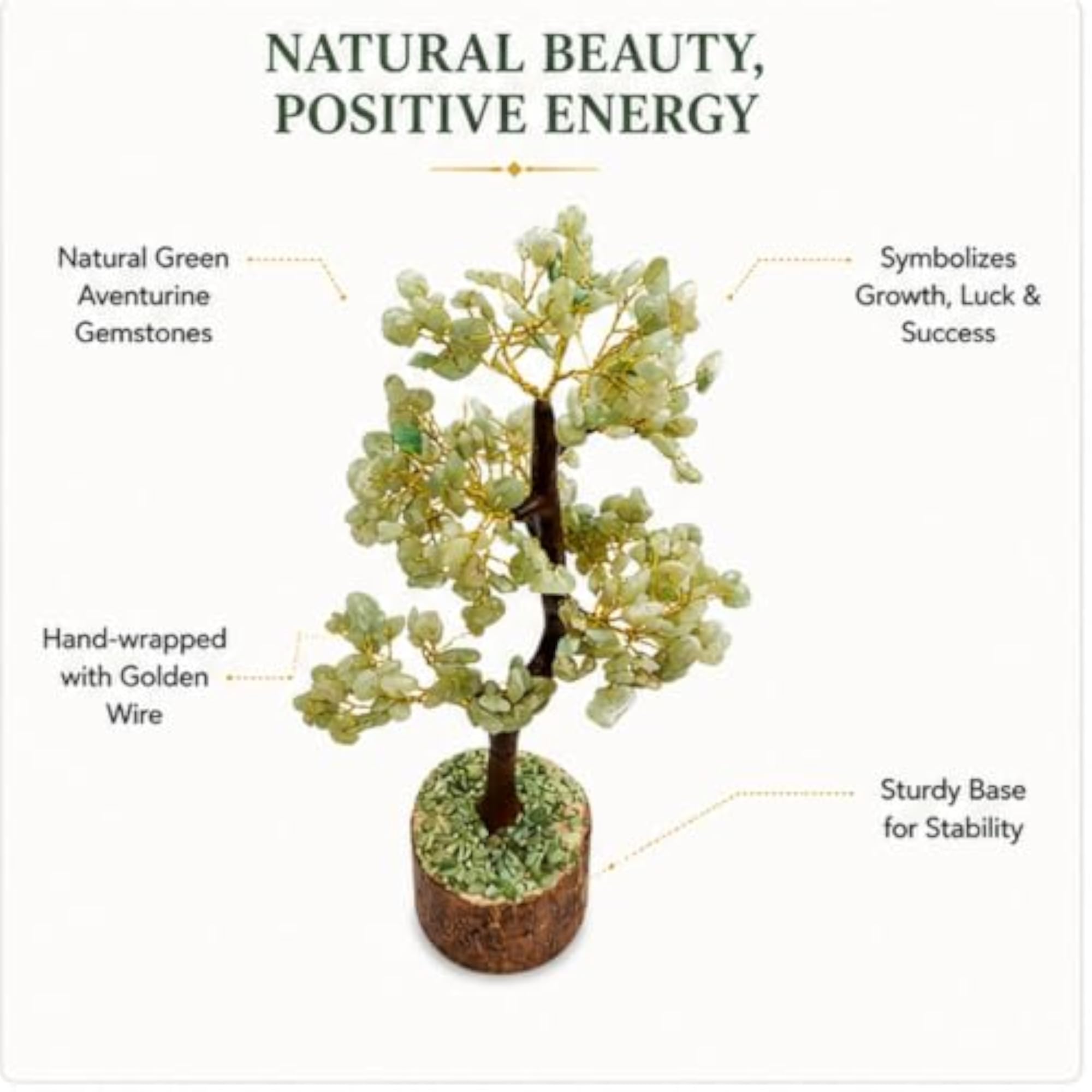 Green Aventurine Gemstone Wish Tree for Home Decor