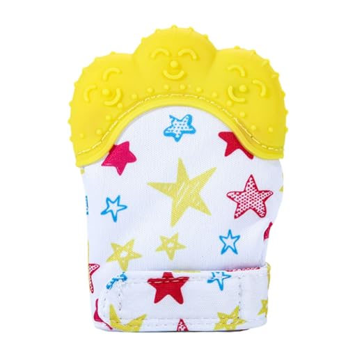 Image of FunBlast Baby Teething Mitten - Soft Silicone Teether Glove for Infants, BPA-Free, Safe & Comfortable Teething Toy for 3+ Months Babies, Toddlers, Infants (Yellow)