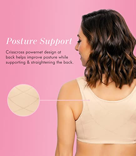 Exquisite Form Fully Cotton Soft Cup Full-Coverage Posture Bra, Lace, Front Closure, Wire-Free #5100531 #TOP1