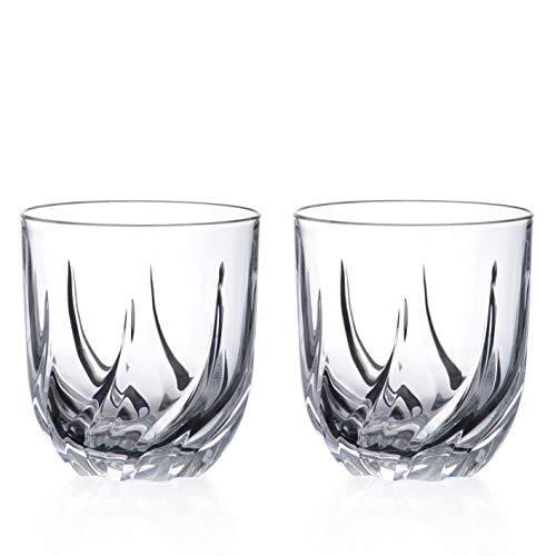 DIAMANTE Whisky Tumblers 'Firenze' Crystal Dishwasher Safe Whisky Glasses - Set of 2