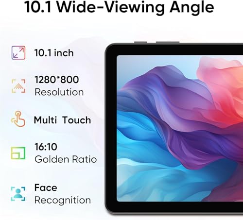 Image of Kids Tablet 10.1 Inch, Android 15, 64GB, Parent Control Black Case, 12GB RAM 64GB ROM 1TB TF Card Expandable for Toddler Children, Parental Control, Dual Camera, WiFi, Gift
